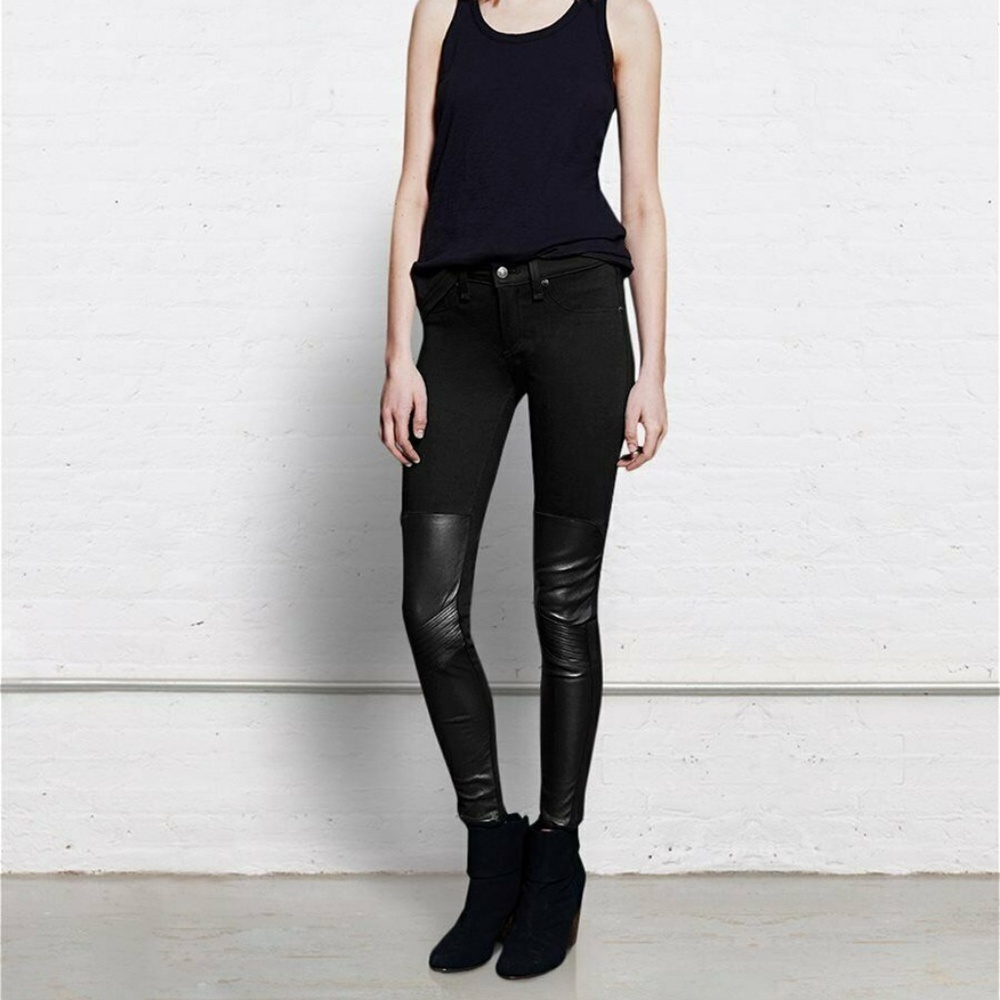 RAG & BONE Jeans Leather Samurai Moto Leggings Jeans NEW